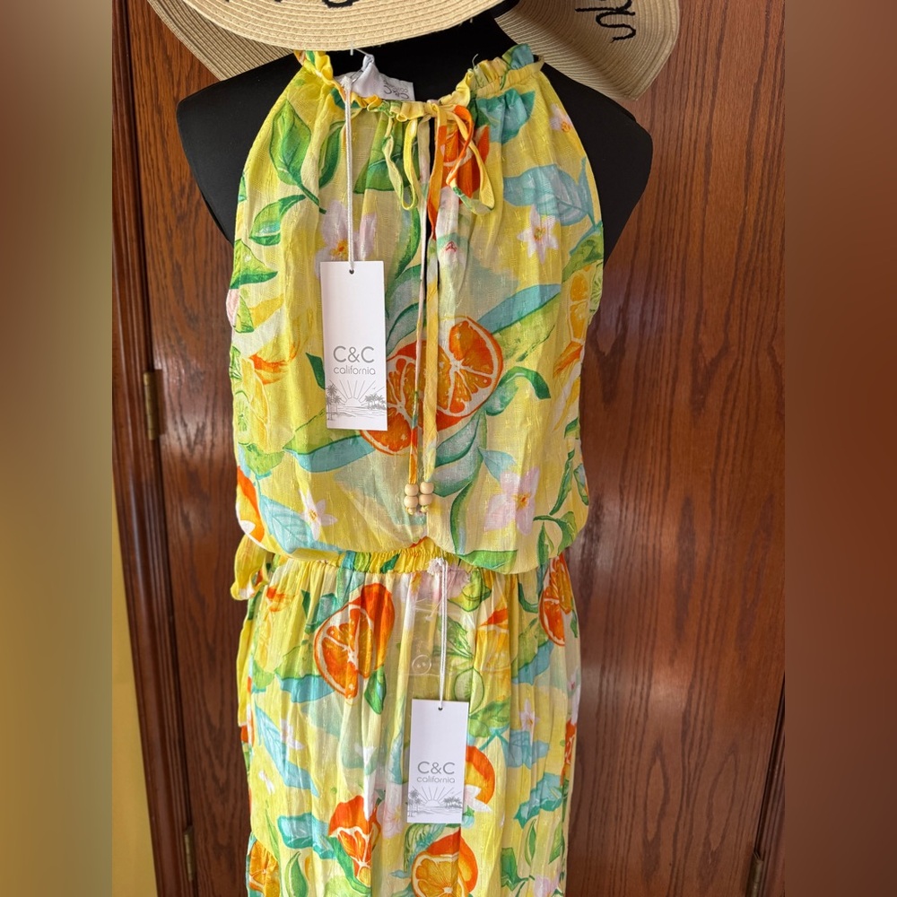 CC California Multicolor Limoncello Rayon Dress NWT - Picture 4 of 6